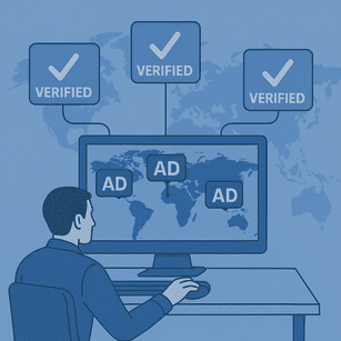 Verifying ad placements in different geolocations