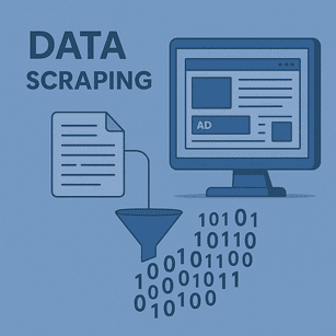 Abstract representation of data scraping