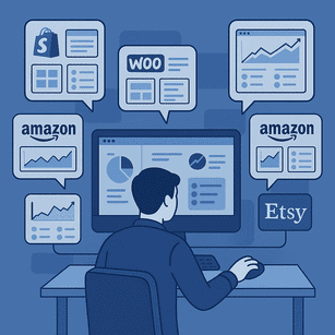 Multiple e-commerce store accounts being managed